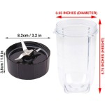 Set Gelas Pengganti 16 oz untuk Juicer Seri 250 W MB1001, 12 Buah, Suku Cadang Pengganti Mixer yang Mudah Diganti